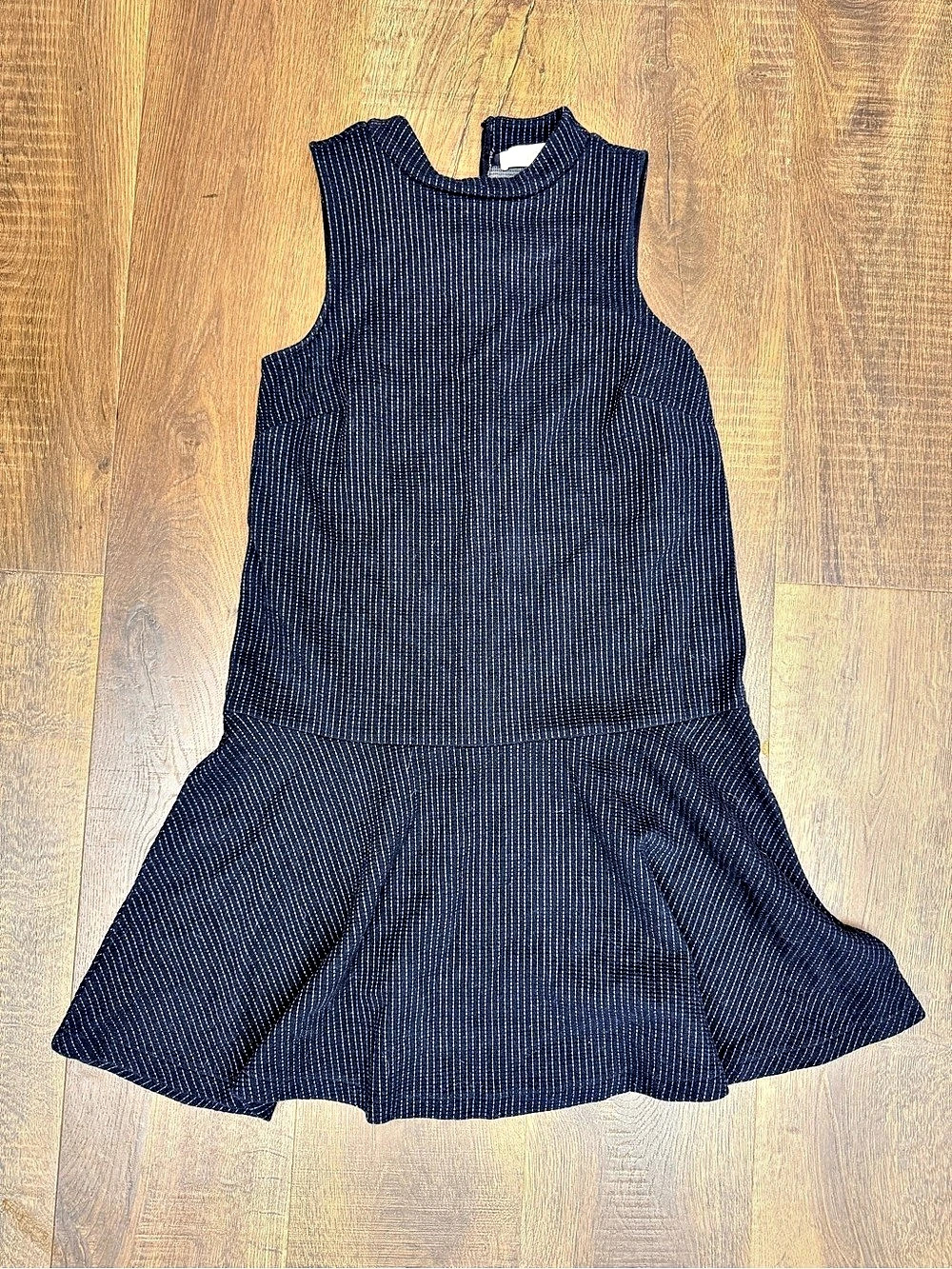 LOFT Striped Mini Dress in Blue Size Small Like New